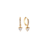 One Diamond Heart Earrings Gold