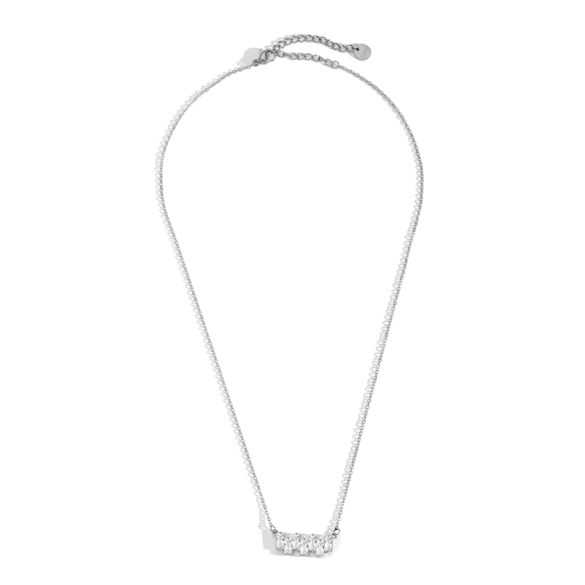 Up and Down Diamonds Ketting Zilverkleurig