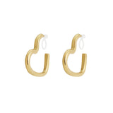 Open Heart Clip Oorbellen Goudkleurig