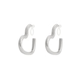 Open Heart Clip Oorbellen Zilverkleurig