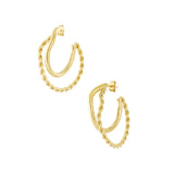 Organic Braided Hoop Oorbellen Goudkleurig