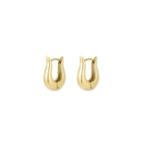 Oval with a Twist Earrings Gold
