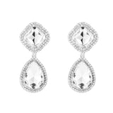 Glamorous Party Stones Oorbellen Zilverkleurig