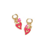 Pink Love Charm Oorbellen Goudkleurig voorkant - Mae Lilly