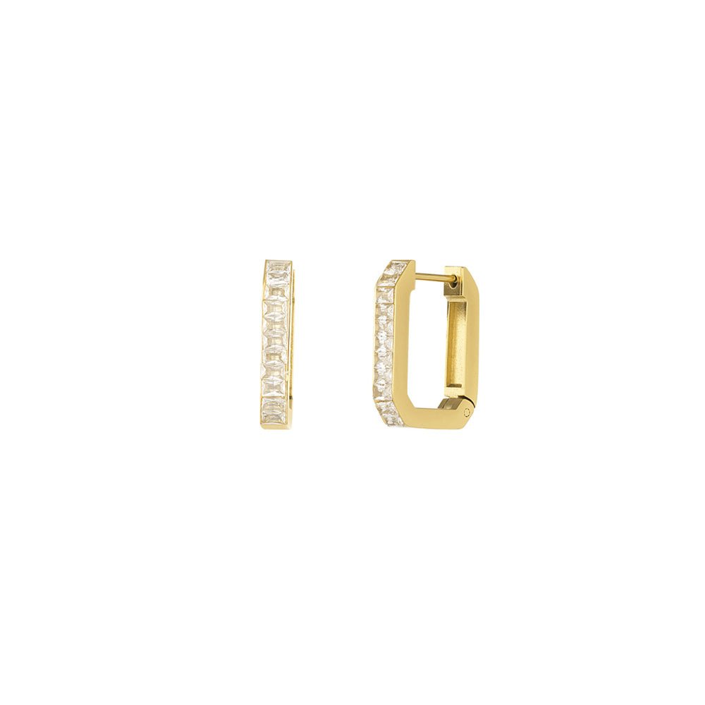 Rectangular Diamond Oorbellen Goudkleurig