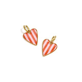 Red Pink Heart Oorbellen Goudkleurig
