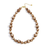 Resin Beaded Brown Ketting Goudkleurig