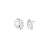 Ribbed Basic Earrings Silver