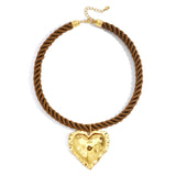 Rope Heart Ketting Brown Goudkleurig