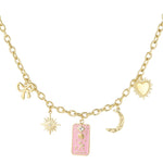 Rose Lovers Charm Ketting Goudkleurig