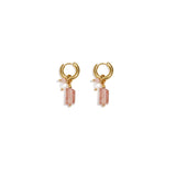 Rosé Pearl Charm Oorbellen Goudkleurig
