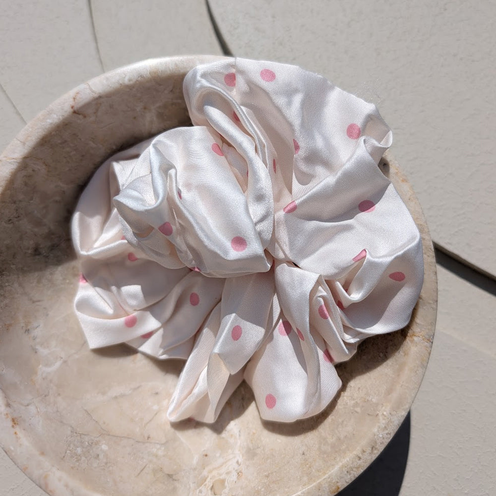 Rosy Dots Scrunchie