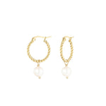 Round Rope with Pearl Pendant Oorbellen Goudkleurig