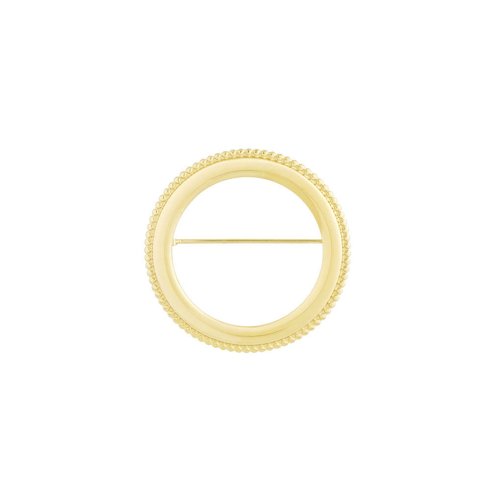Round & Round Broche Goudkleurig voorkant - Mae Lilly