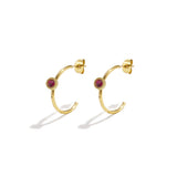 Ruby Glow Hoop Oorbellen Goudkleurig