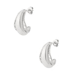 Sculpted Hoop Oorbellen Zilverkleurig