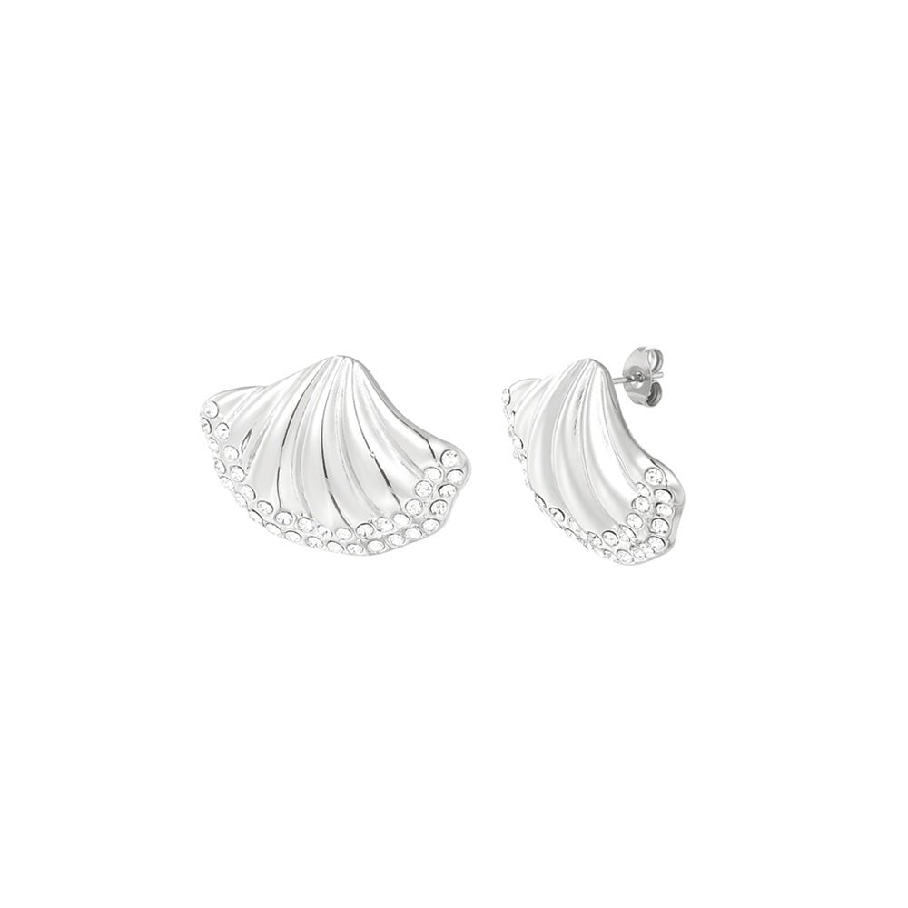 Shell Shimmer Oorbellen Zilverkleurig