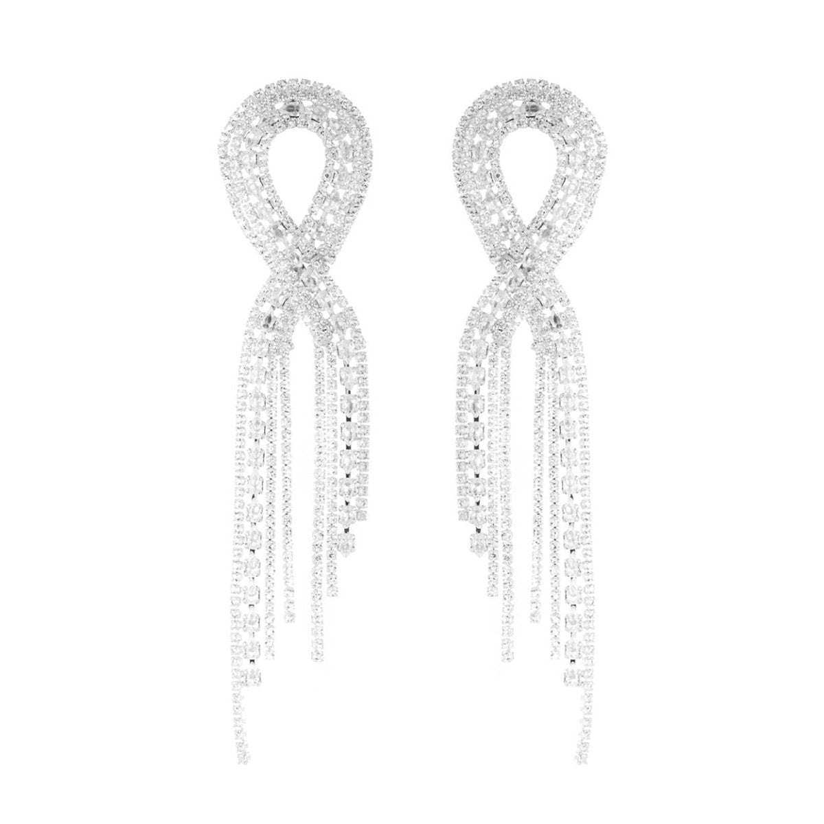 Shimmering Ribbon Oorbellen Zilverkleurig