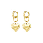 Shiny Heart Oorbellen Goudkleurig
