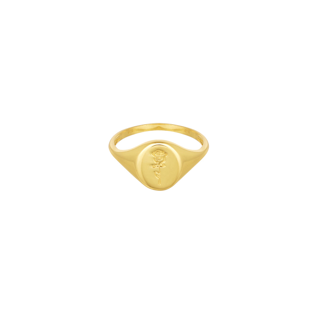 Signet Rose Ring Goud - 925 silver