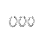 Hoops Oorbellen Trio Zilverkleurig