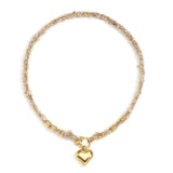 Soft Brown Heart Chain Ketting Goudkleurig