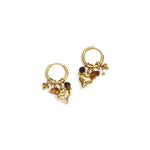 Sol Heart Hoops Oorbellen Goudkleurig voorkant - Mae Lilly