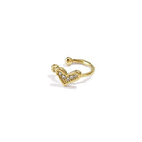 Sparkle Heart Ear Cuff Goudkleurig