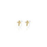 Sparkling Cross Clip Oorbellen Goudkleurig
