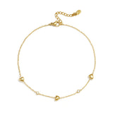 Sparkling Heart Enkelband Goudkleurig