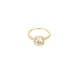 Square Stone Ring Goudkleurig - 925 silver