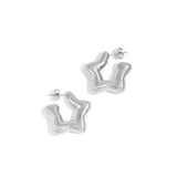 Star Curve Oorbellen Zilverkleurig - Mae Lilly