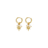 Star & Pearl Hoops Oorbellen Goudkleurig