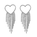 Strass Heart Oorbellen Zilverkleurig