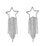 Strass Star Oorbellen Zilverkleurig
