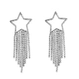 Strass Star Oorbellen Zilverkleurig