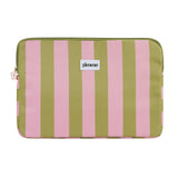 Striped Pink Green Laptophoes 33.5 cm x 23.5 cm