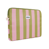 Striped Pink Green Laptophoes 33.5 cm x 23.5 cm