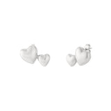 Stud Hearts Oorbellen Zilverkleurig