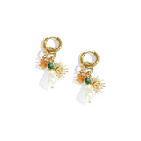 Sun Charm Hoops Oorbellen Goudkleurig