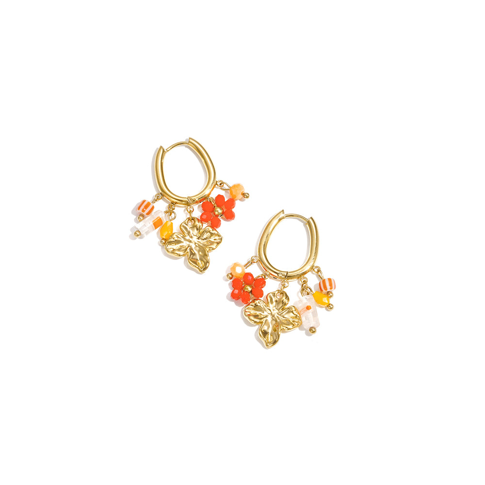 Sunny Blossom Oorbellen Goudkleurig voorkant - Mae Lilly