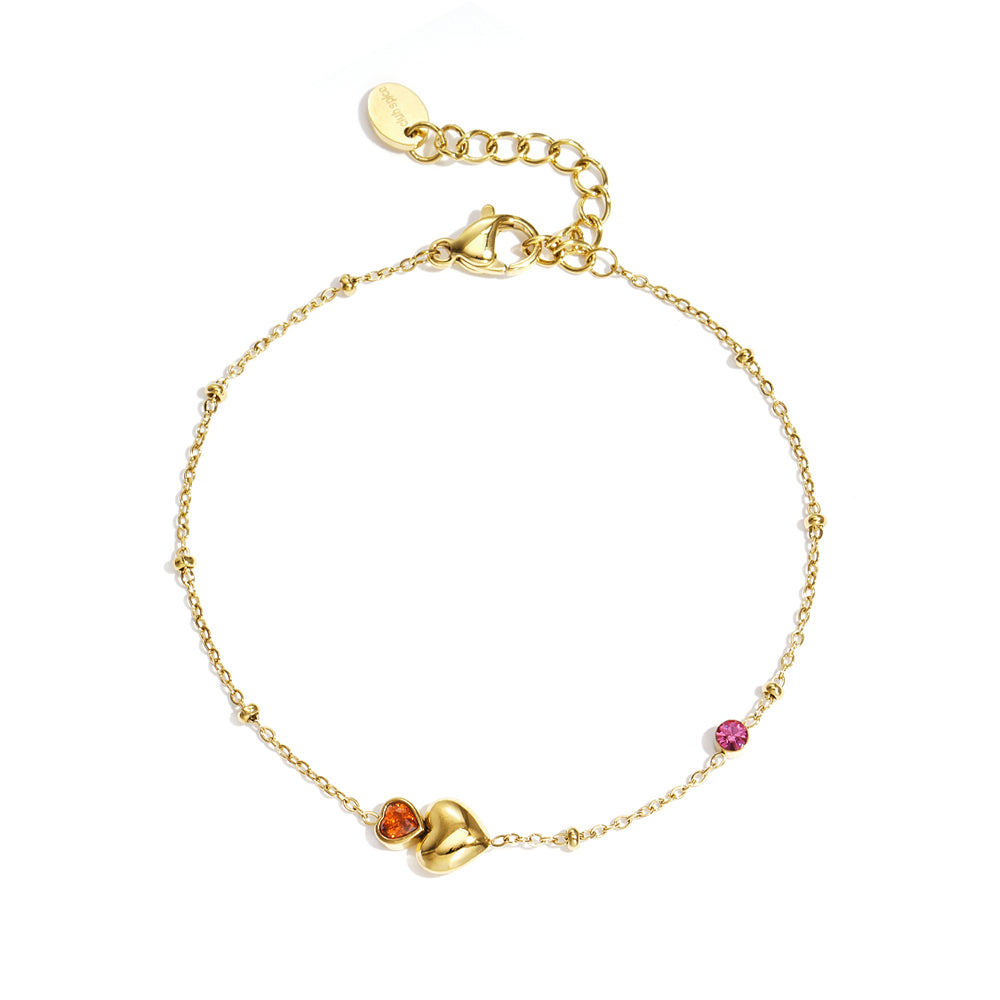 Sweetheart Spark Armband Goudkleurig voorkant - Mae Lilly