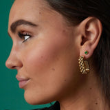 Elongated Link in Link Earrings Gold
