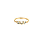 Three Round Diamonds Ring Goudkleurig