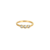 Three Round Diamonds Ring Goudkleurig