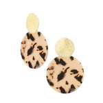Tortoise Camel Statement Oorbellen Goudkleurig