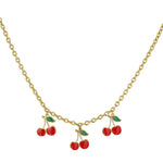 Triple Cherry Ketting Goudkleurig