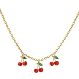 Triple Cherry Ketting Goudkleurig