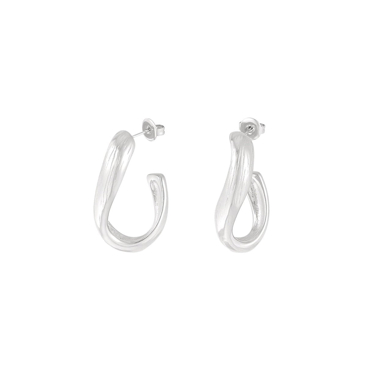 Twisted Elegance Oorbellen Zilverkleurig