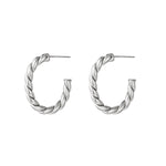 Twisted Open Hoops Oorbellen Zilverkleurig
